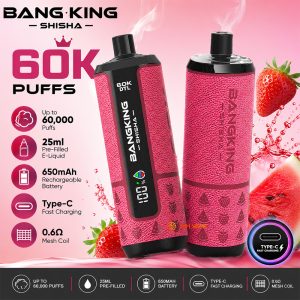 【🔥 BUY MORE, GET MORE FREE】Bang King Shisha 60000 60K Puffs LED Display Disposable DTL Vape Pen