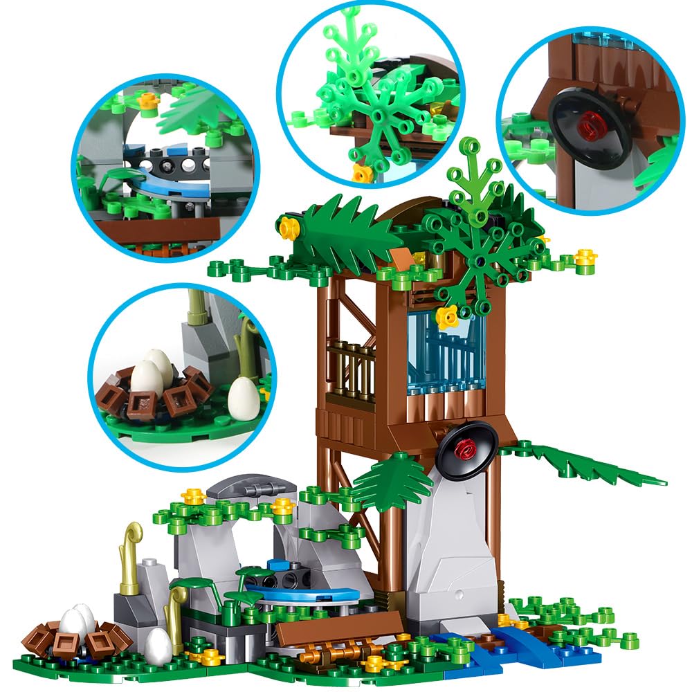Mesiondy Prehistoric Apex Predator Expedition Building Set – 546 PCS Premium Brick System | Dino Transport Truck, Watchtower & Dinosaur Figures - Image 8