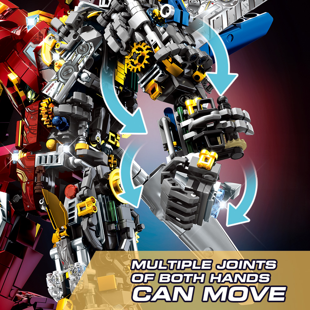 Mesiondy MK50 Armored Hero Semi-Mechanical Mech Building Kit – 2002 PCS Premium Brick System | Deconstructed Collectible Display Model | Light-Up Energy Effects - Image 8