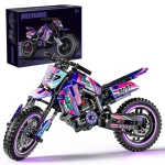 Mesiondy Off-Road Motocross Bike Building Kit – 476 PCS Premium Brick System | Dirt Bike Technic Model | Racing Decal Detail