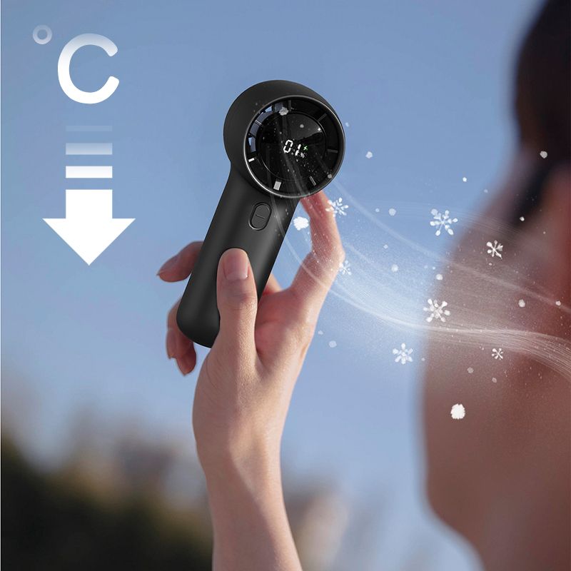2026 new violent turbo digital display 100 gear outdoor handheld USB fan portable mini fan with high wind power - Image 2