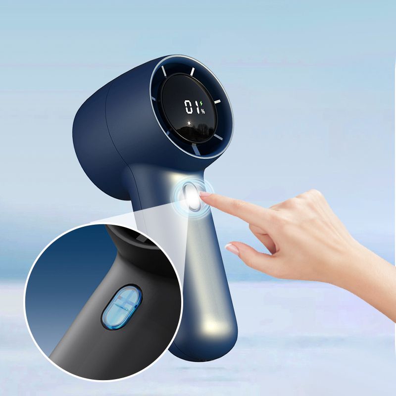 2026 new violent turbo digital display 100 gear outdoor handheld USB fan portable mini fan with high wind power - Image 6