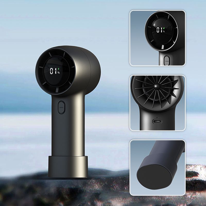 2026 new violent turbo digital display 100 gear outdoor handheld USB fan portable mini fan with high wind power - Image 8