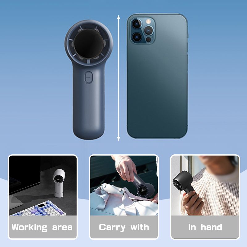 2026 new violent turbo digital display 100 gear outdoor handheld USB fan portable mini fan with high wind power - Image 9